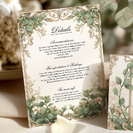 Detalles del Boda Verde y Eucalyptus de Oro