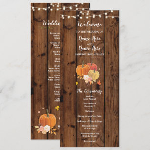 Detalles del Programa de Boda de Madera de Calabaz