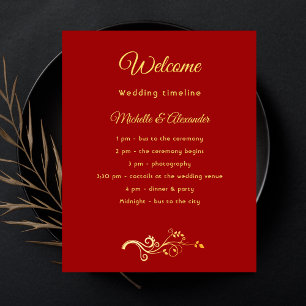 Detalles del programa de boda de oro rojo presupue