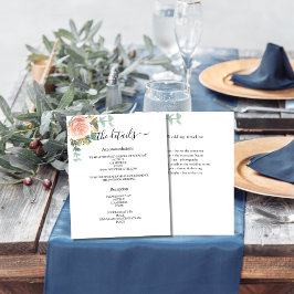 detalles del programa de boda de Rosa de oro flora