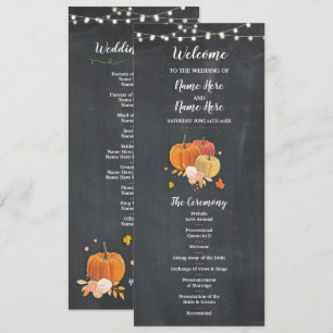 Detalles del Programa de Boda de Tiza de Calabaza 