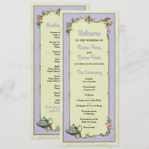 Detalles del Programa de Boda Floral de Tetera de