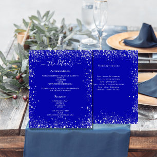 Detalles del programa de boda real azul plata