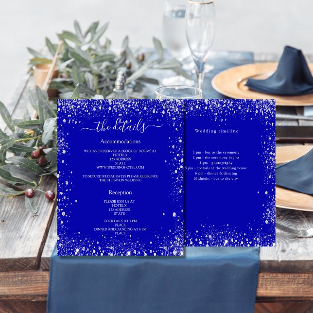 Detalles del programa de boda real azul plata (Subido por el creador)