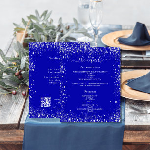 Detalles del programa de boda real azul plateado Q
