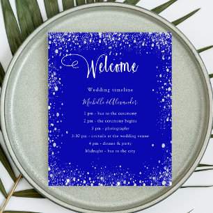 Detalles del programa de boda real de plata azul