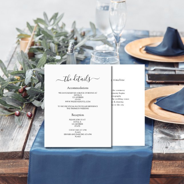 Detalles del programa de bodas blancas negras mini (Subido por el creador)