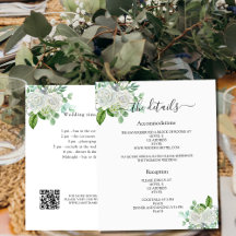 Detalles del programa de bodas de flores blancas Q