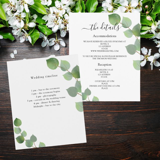 Detalles del programa de bodas Greenery Eucalyptus (Subido por el creador)