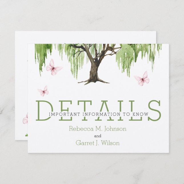 Detalles del Willow lloroso / Tarjeta de gabinete (Anverso / Reverso)