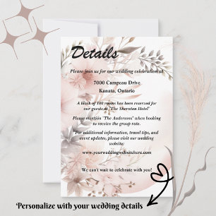 Detalles elegantes del Boda floral Rubor & Beige B