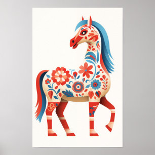 Detalles minuciosos del arte del caballo de Dala #
