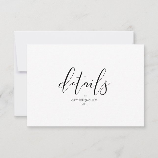 Detalles sencillamente Minimalistas del Boda: Blac (Anverso)