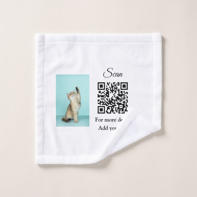 Detalles simples de nombres de animales Código QR  (Toallita)