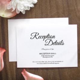 Detalles simples de recepción de caligrafía blanca