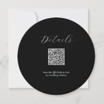 Detalles Tarjeta de código QR Boda blanco y negro