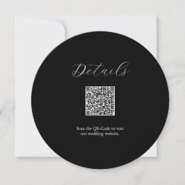 Detalles Tarjeta de código QR Boda blanco y negro