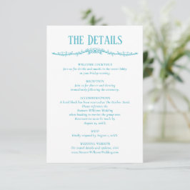 Detalles Turquesa Información de Recepción Boda