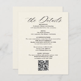 Detalles y tarjetas de Boda de código QR