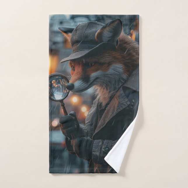 detective de Sly fox en un ambiente de noir (Toalla de mano)