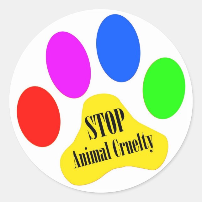 Detener a los Pegatinas de la crueldad con animale (Anverso)