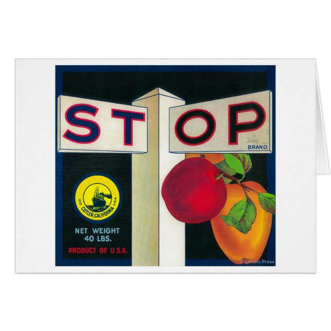Detener Apple Crate LabelCutler, CA (Anverso (Horizontal))