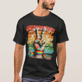 Detener el Odio – Camiseta Anti-Acoso con Signo de