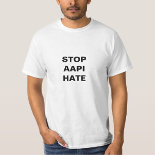 Detener el odio de AAPI, camiseta blanca negra