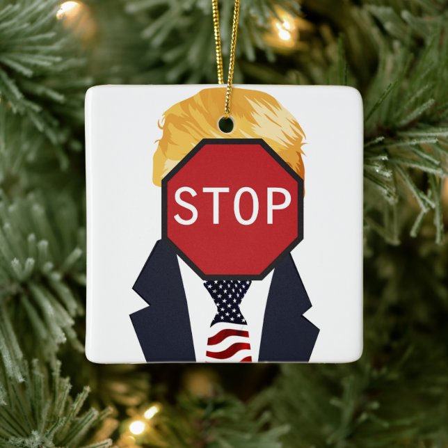 Detener el ornamento de Trump (Árbol)