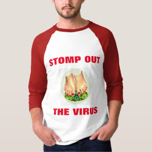 DETENER LA CAMISA ROJA Y BLANCA DEL HOMBRE VIRUS