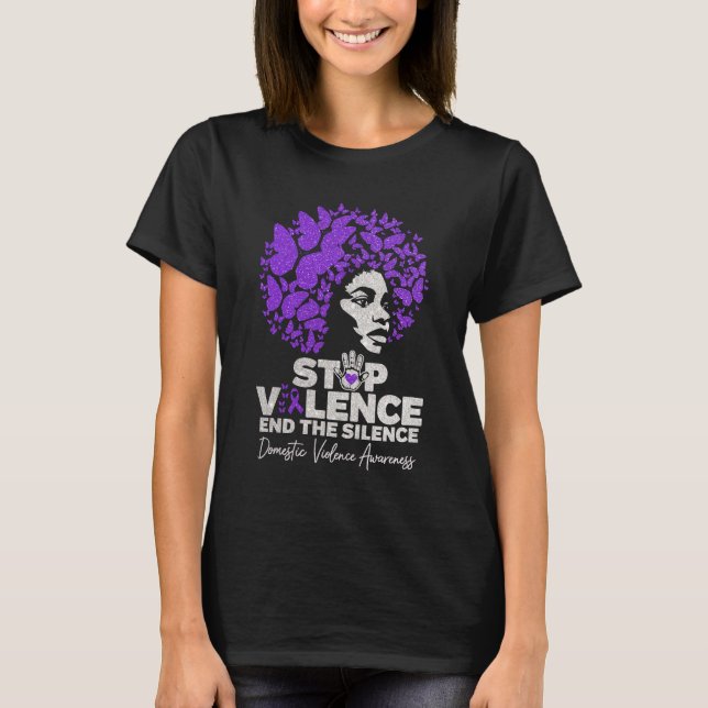 Detener la Violencia Terminar el Silencio Camiseta (Anverso)