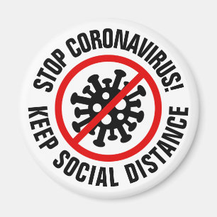 Detener los imanes del logotipo de CoronaVirus con
