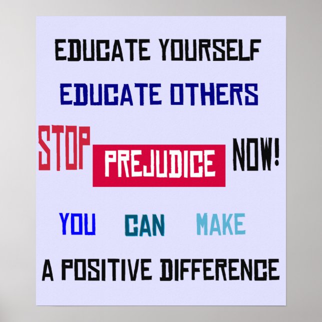 ¡Detengan El Prejuicio Ahora! Impresión Bella Arte (Frente)
