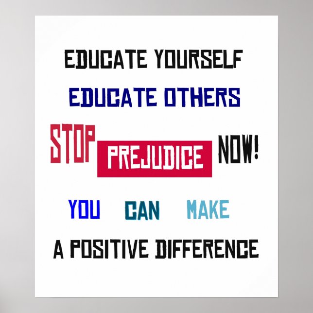 ¡Detengan El Prejuicio Ahora! Póster (Frente)