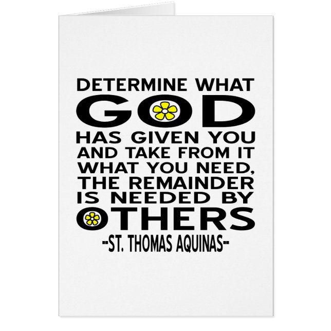 Determinar Lo Que Dios Te Ha Dado Cita De Aquino (Frente)