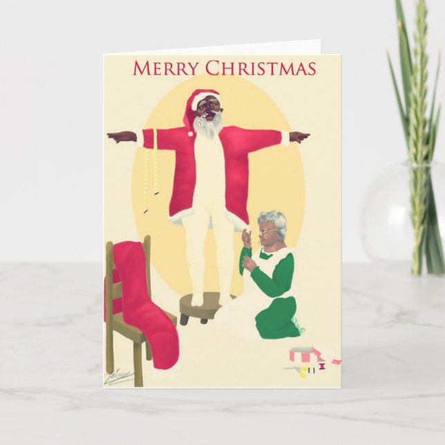 Detrás de cada gran hombre…. Tarjeta de Navidad (Anverso)