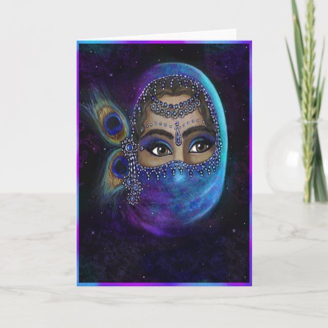 Detrás de la tarjeta de saludo del velo (Anverso)