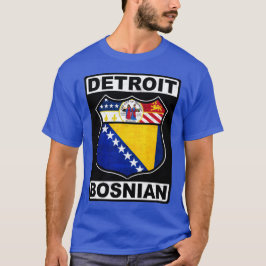 Detroit Bosnio Americano de diseño camiseta