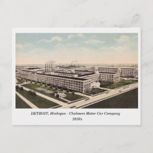 Detroit MI, Chalmers Motor Car Co tarjeta postal a