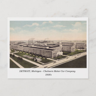 Detroit MI, Chalmers Motor Car Co tarjeta postal a