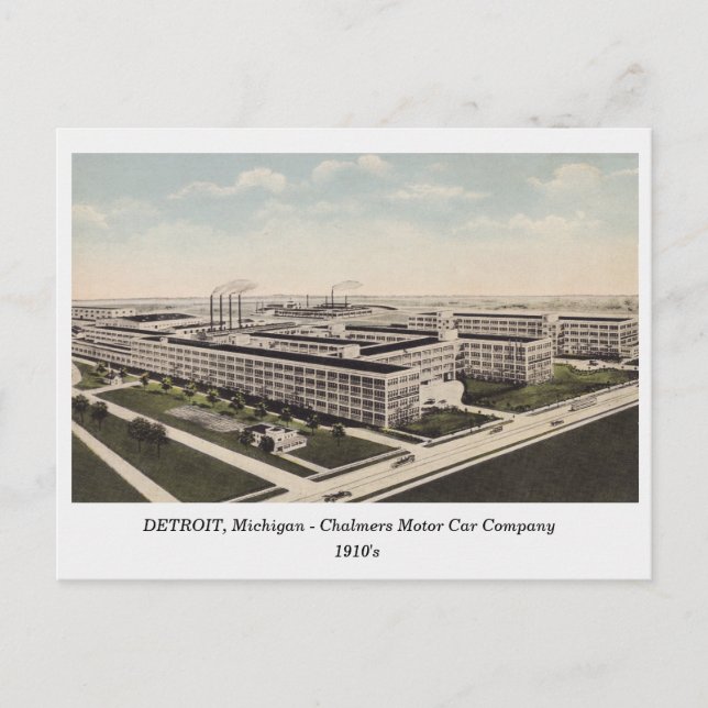 Detroit MI, Chalmers Motor Car Co tarjeta postal a (Anverso)
