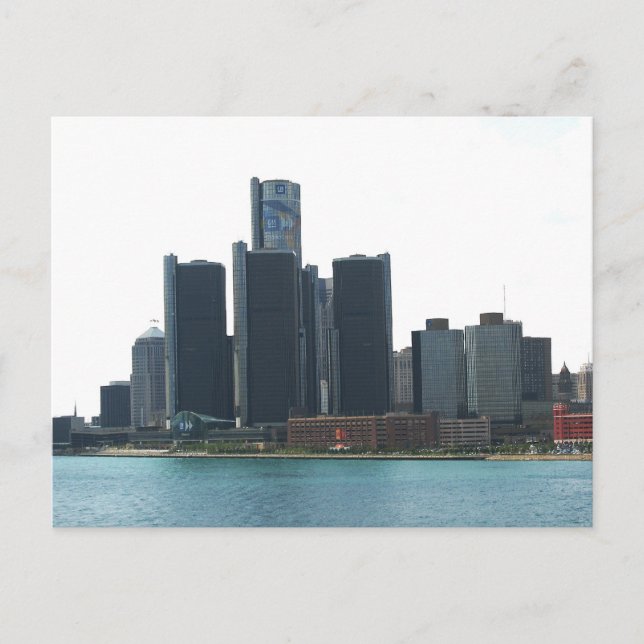 Detroit, tarjeta postal del perfil del MI (Anverso)