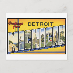 Detroit vintage, postal de MIchigan