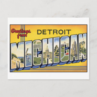 Detroit vintage, postal de MIchigan