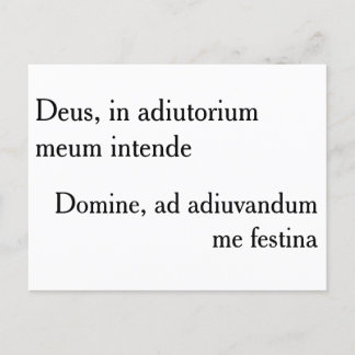Deus, en adiutorium meum intencionado - postal