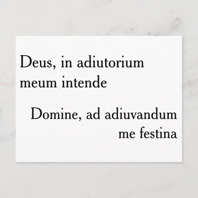 Deus, en adiutorium meum intencionado - postal (Anverso)