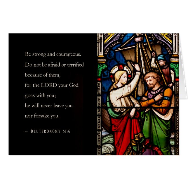 Deuteronomía cristiana 3:16 Sé fuerte y valiente (Anverso (Horizontal))