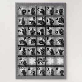 Deutsches Fingeralphabet 4 - schwarz / Puzzle