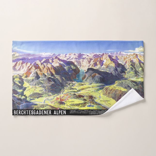 " Deutschland: 2021 - Alpen Berchtesgaden Panorama (Toalla de mano)