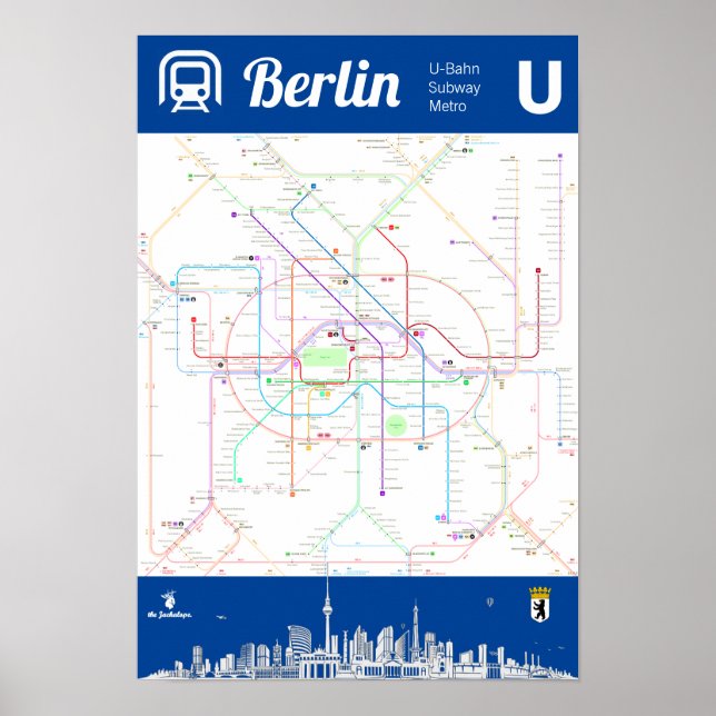 " Deutschland: MAP BERLIN U-Bahn Metro ... Póster (Frente)